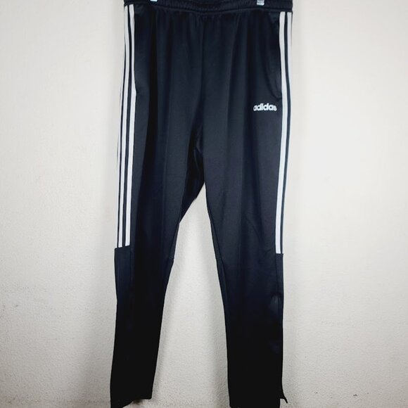 Adidas Men's Black Essentials Climalite Stripes Run Athletic Track Pant Size XL - Picture 2 of 7